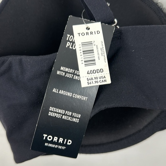NWT Torrid Curve Plunge Bra Black Sz 40DDD - Picture 9 of 11